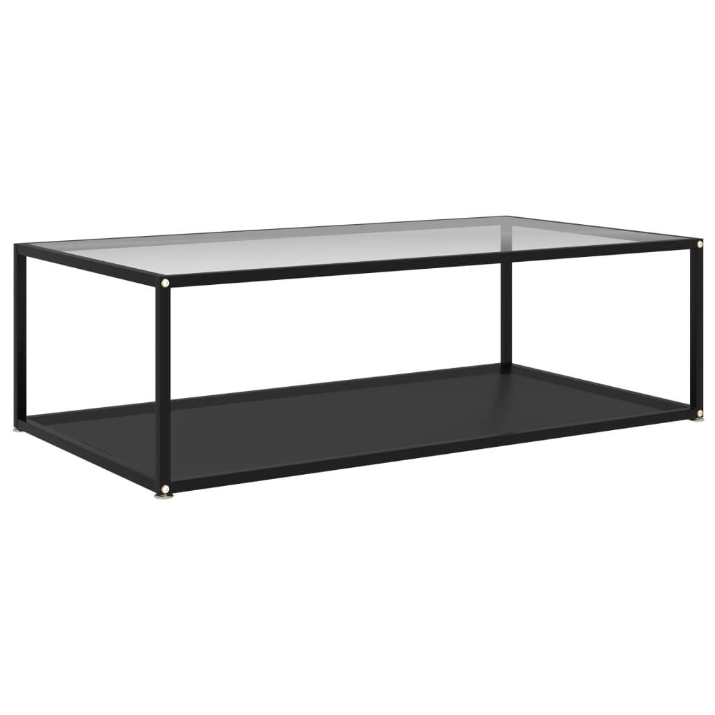 vidaXL - Salontafel - 120x60x35 - cm - gehard - glas - transparant - en - zwart