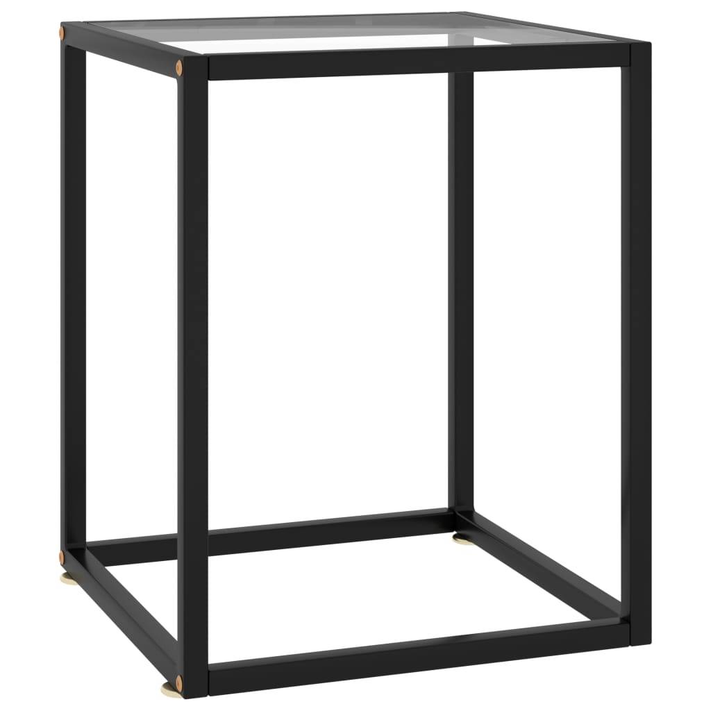 vidaXL - Salontafel - met - gehard - glas - 40x40x50 - cm - zwart