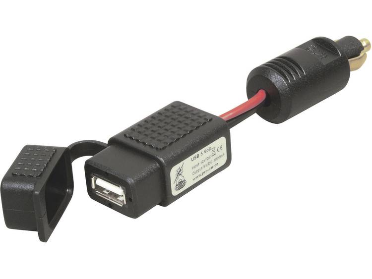 ProCar USB-laadkoppeling met beschermkap 1 A Normstekker met USB-A-verbindingsstuk