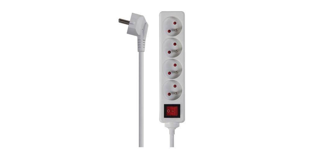 Perel 5410329344931 Perel - contactdoos met 4 stopcontacten en schakelaar, voor België-1