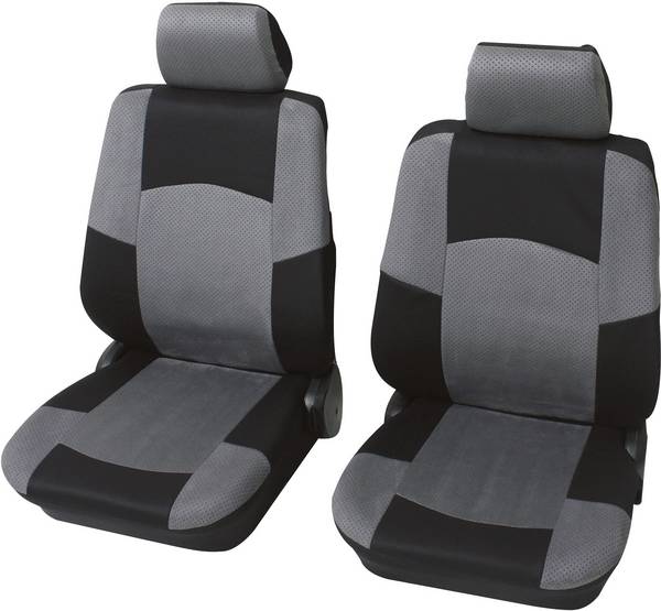 Petex 24271518 Classic Autostoelhoes 6-delig Polyester Zwart, Grijs Bestuurder, Passagier