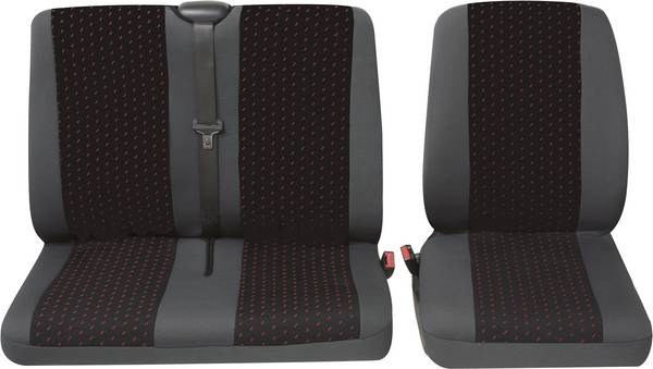 Petex 30071912 Profi 1 Autostoelhoes 2-delig Polyester Rood, Antraciet Bestuurder, Dubbele stoel
