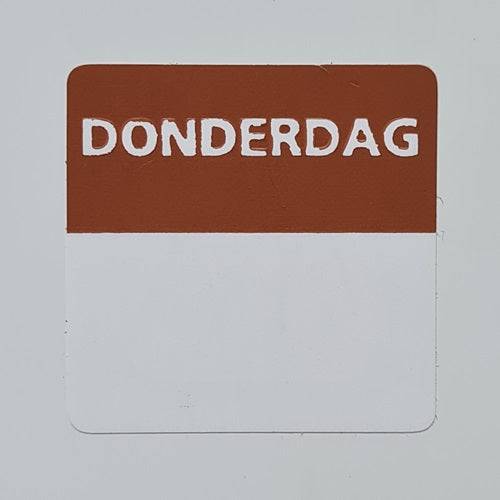 Klika 8721349436726 Klika - Etiket donderdag wit/bruin 25x25mm 500st-0