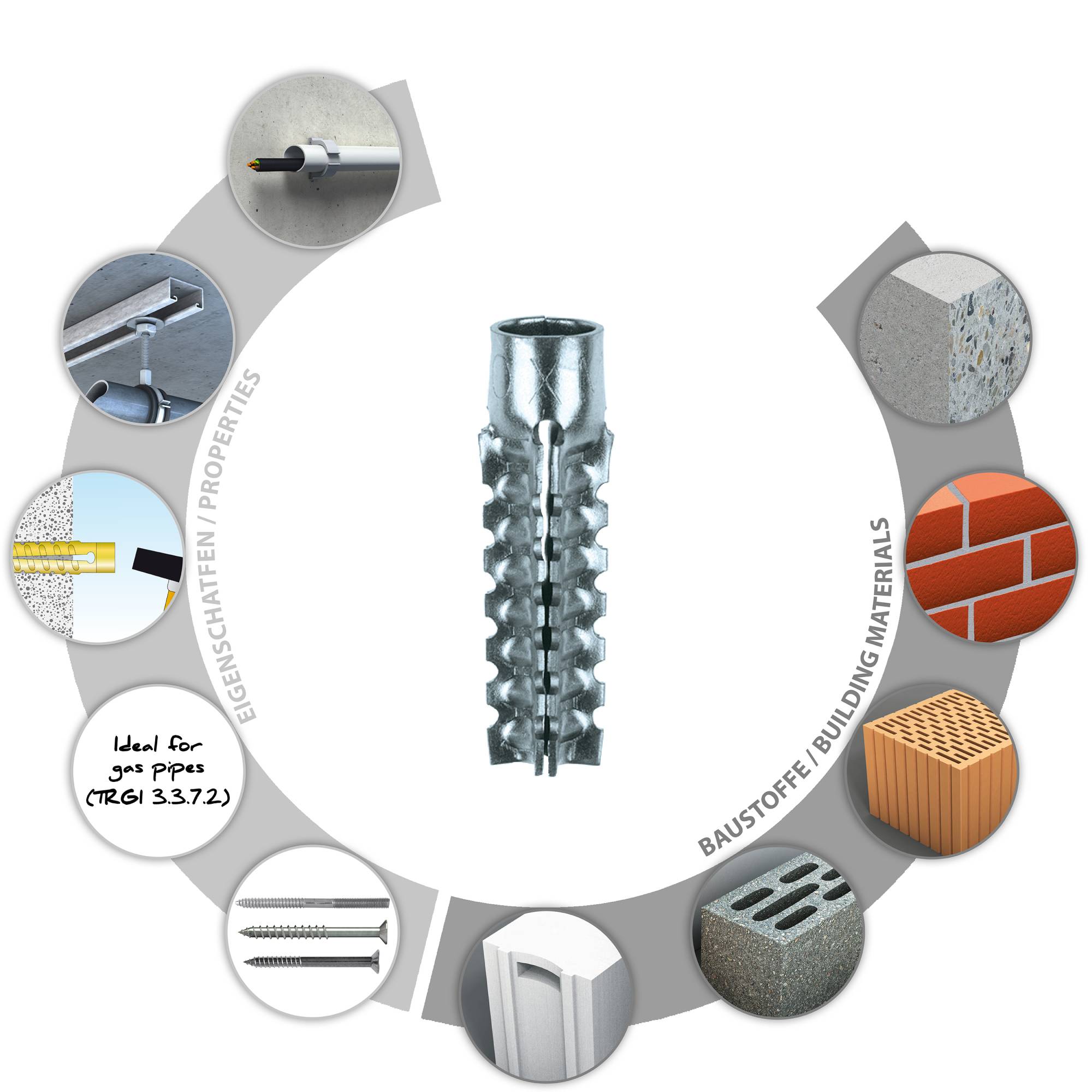 100 Stk. TOX-Dübel-Techn. Metall-Krallendübel T-2
