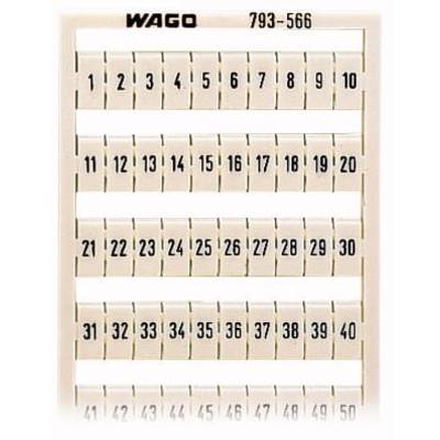 WAGO 793-566 Markeringskaarten Opdruk: 1 - 50 1 stuk(s)