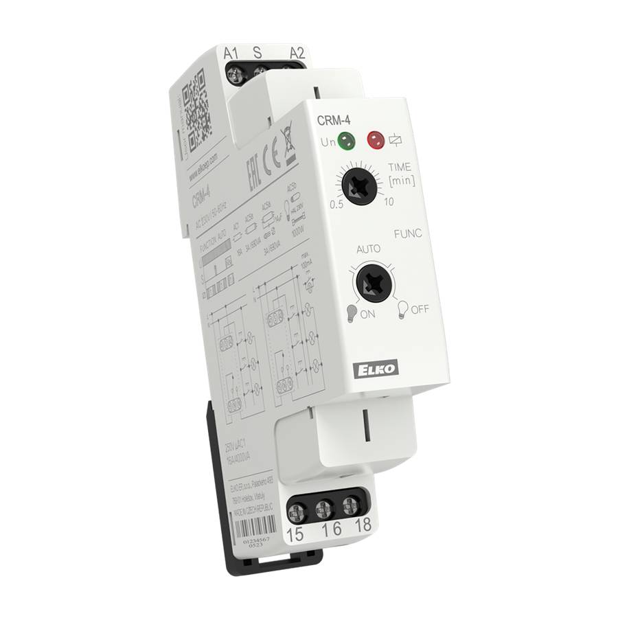 ELKO EP CRM-4/230V Trappenhuistimer; op DIN-rail; 230VAC; SPDT; IP20; 16A; -20÷55°C - 1 stuk-0