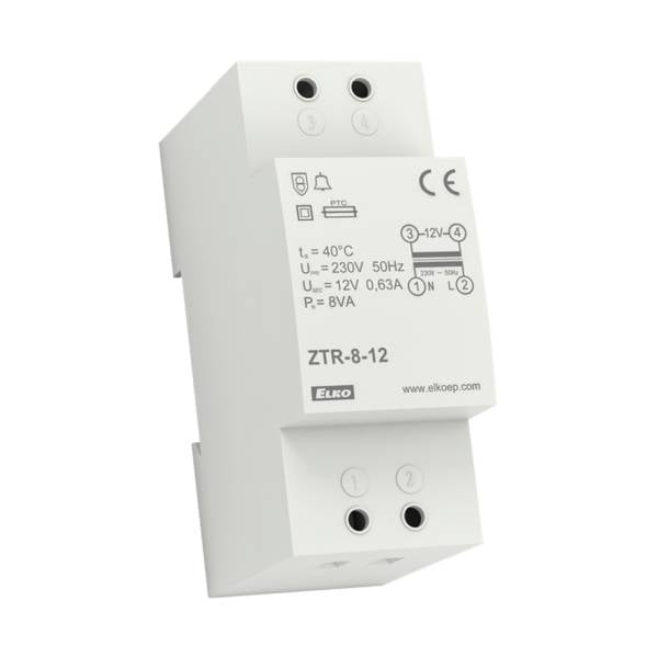 ELKO EP ZTR-8-12V Transformator: netwerk; 8VA; 230VAC; 12V; Uitg: schroefklemmen - 1 stuk
