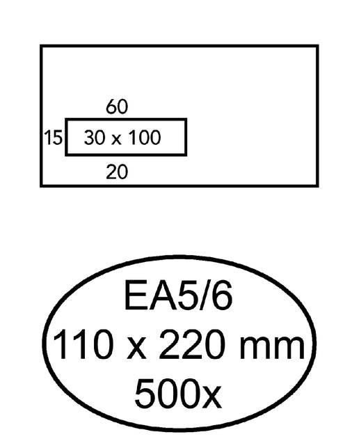 Envelop quantore venster ea5/6 vl30 80gr wt | Doos a 500 stuk-0