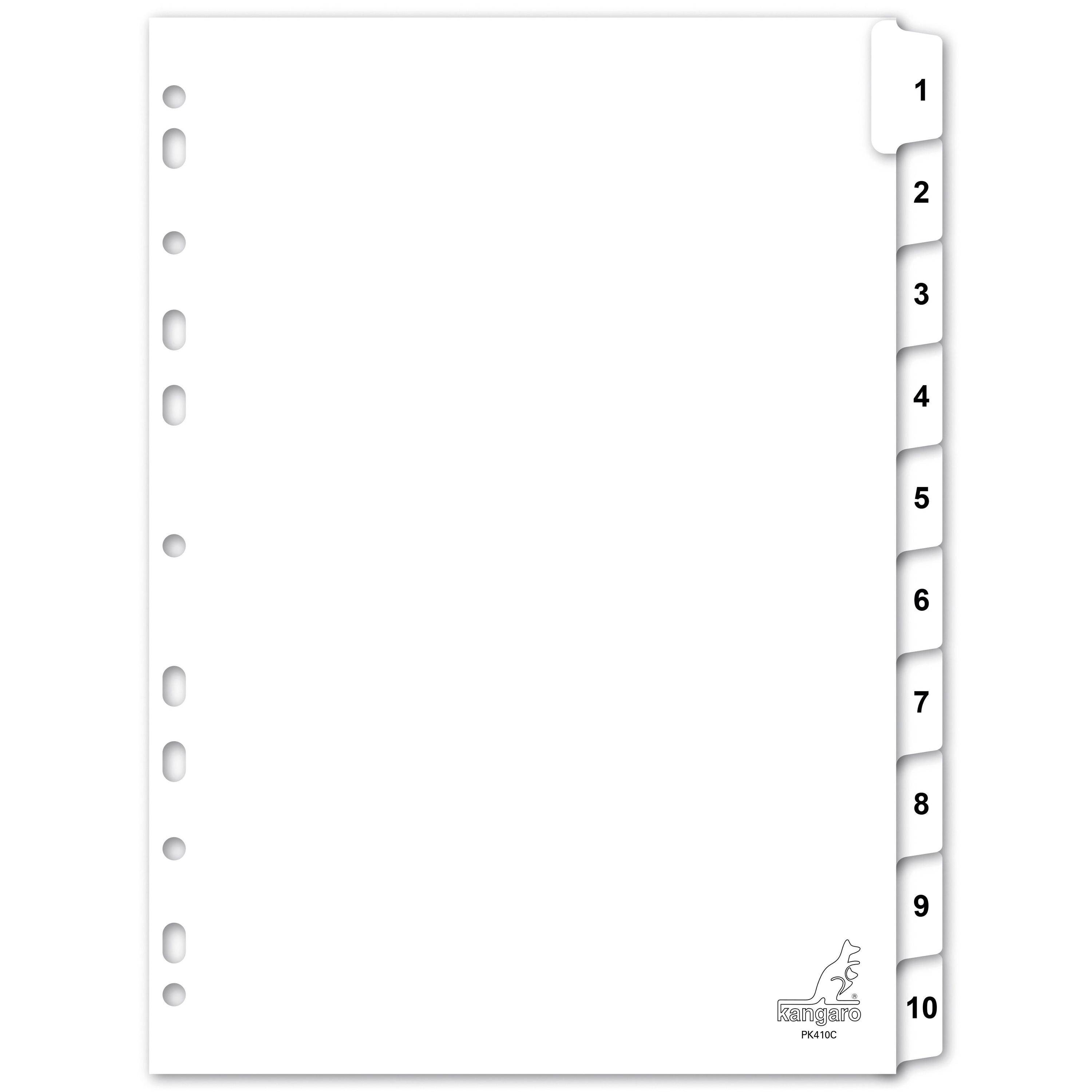 Kangaro 8712127001137 Kangaro - Tabblad 4r pk410c nr 1 10 wit karton-0