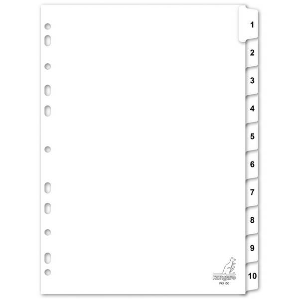 Tabblad kangaro pk410c a4 4r karton 10dlg 1-10 | 1 set | 20 stuks