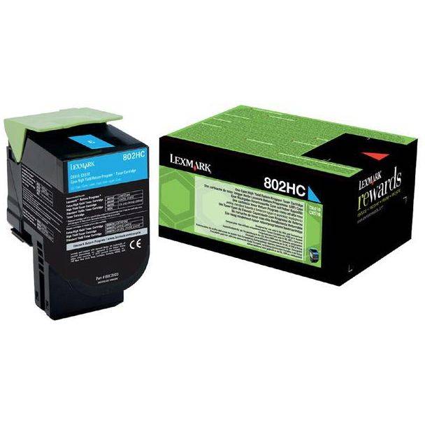 Lexmark Toner 802HC Origineel Cyaan 3000 bladzijden 80C2HC0-5