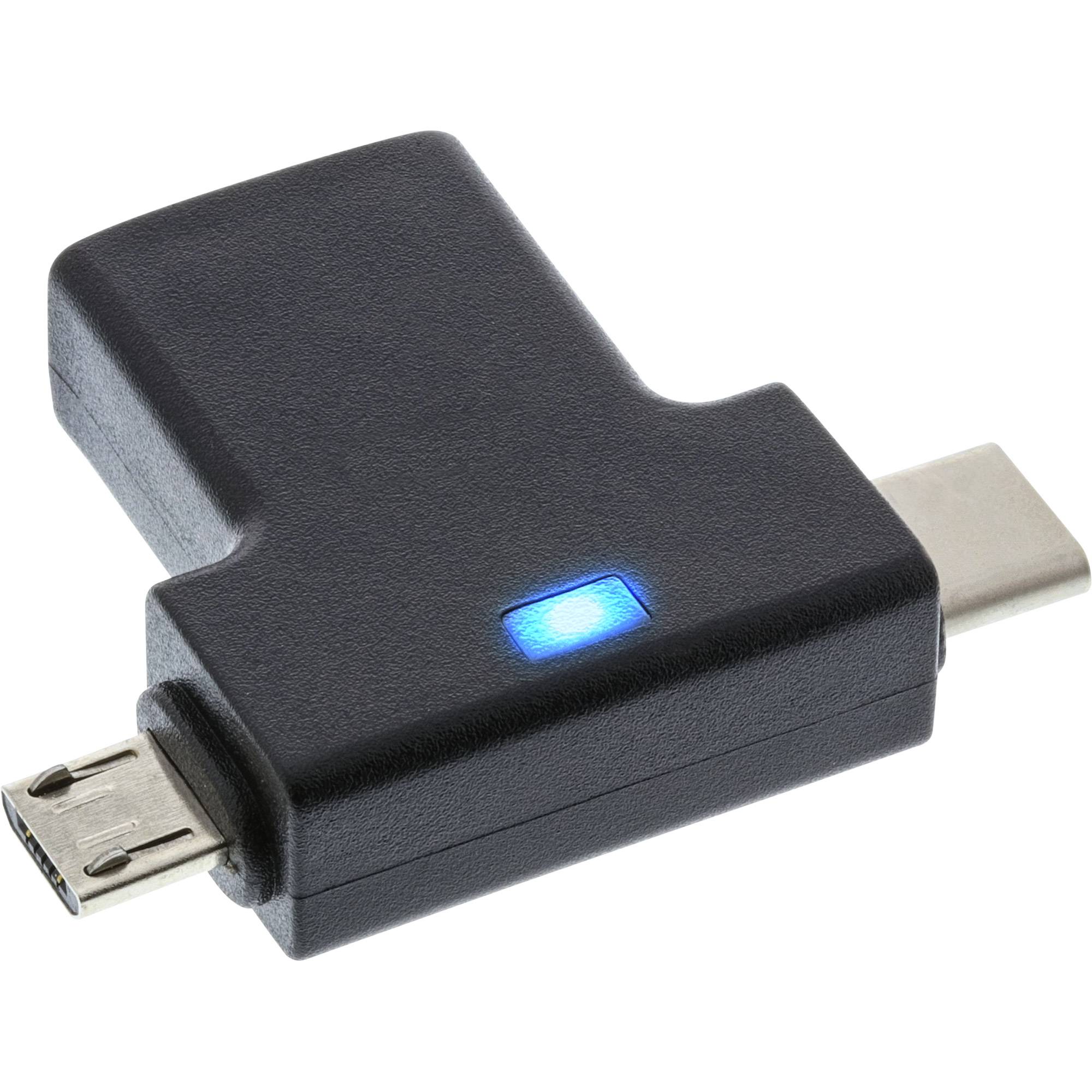 InLine® USB 3.1/2.0 T-adapter, USB-C male of Micro-USB naar A female-0