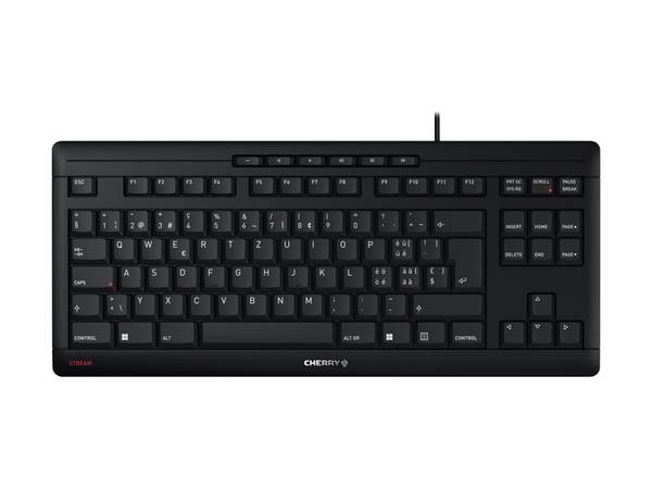 CHERRY STREAM KEYBOARD TKL toetsenbord Universeel USB QWERTZ Zwitsers Zwart
