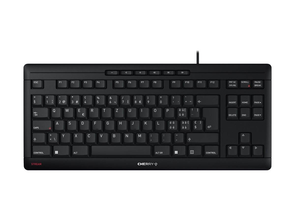 CHERRY STREAM KEYBOARD TKL toetsenbord Universeel USB QWERTZ Zwitsers Zwart-0