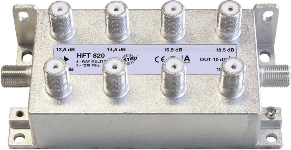 F-connector splitter 8 voudig metaal - metaal-1