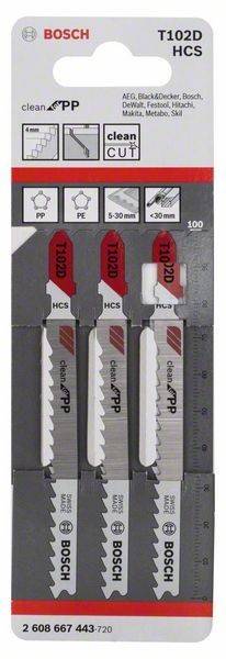 Bosch DECOUPEERZAAGBLAD T102 D CLEAN FOR PP 3X-1