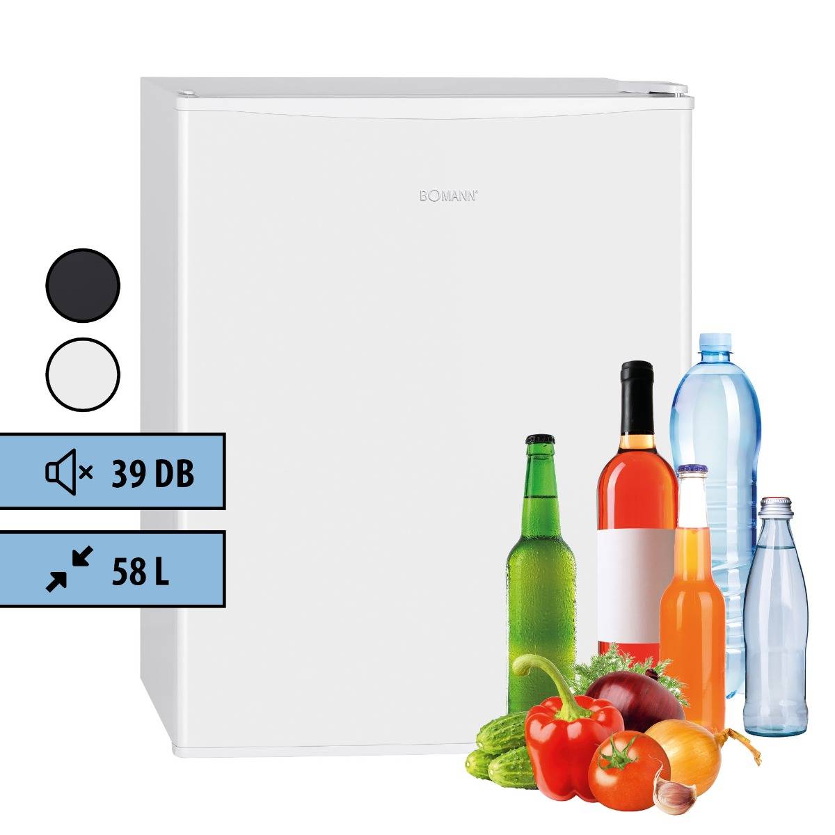 Bomann KB 7235 Mini-koelkast Energielabel: F (A - G) Thermo-elektrisch 240 V Wit 0 tot +8 °C-0