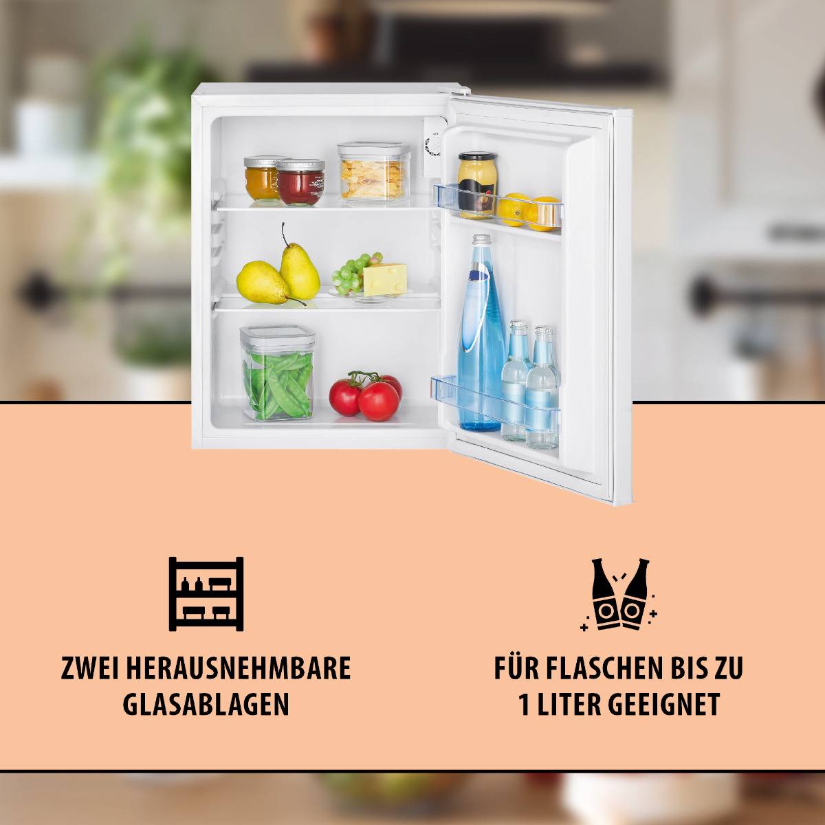Bomann KB 7235 Mini-koelkast Energielabel: F (A - G) Thermo-elektrisch 240 V Wit 0 tot +8 °C-2