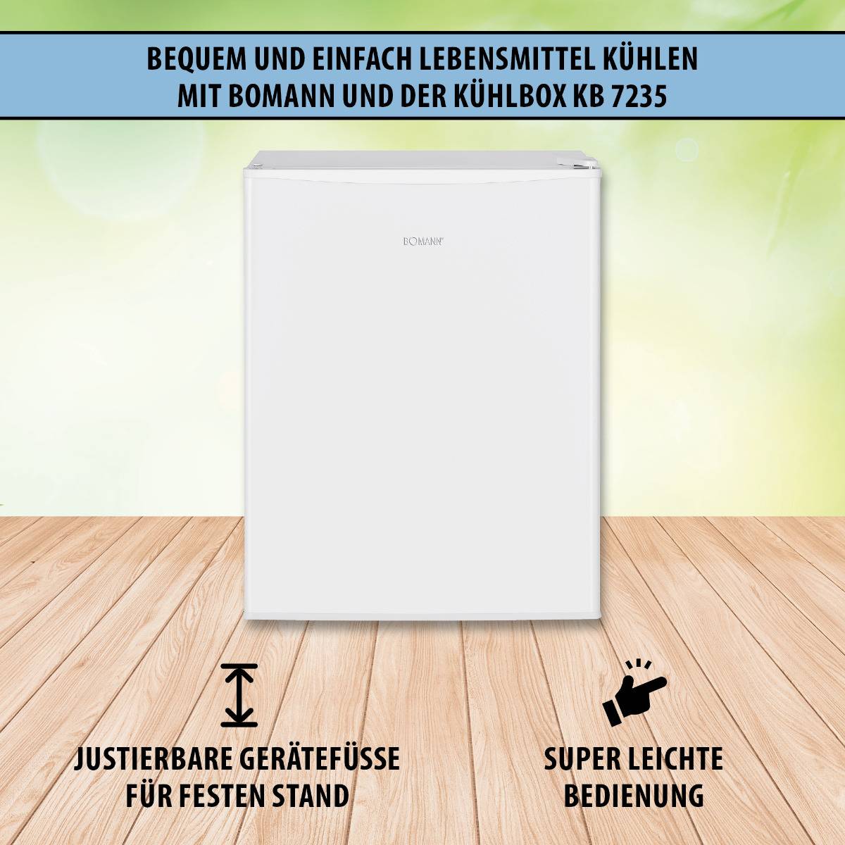 Bomann KB 7235 Mini-koelkast Energielabel: F (A - G) Thermo-elektrisch 240 V Wit 0 tot +8 °C-3