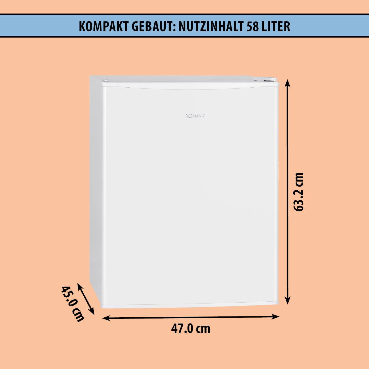 Bomann KB 7235 Mini-koelkast Energielabel: F (A - G) Thermo-elektrisch 240 V Wit 0 tot +8 °C-4