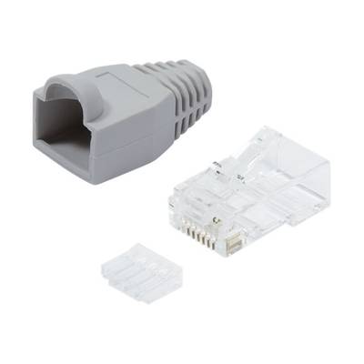 LogiLink MP0023 RJ45-connector, Cat 6 Stekker, recht  Aantal polen: 8P8C Grijs 100 stuk(s)
