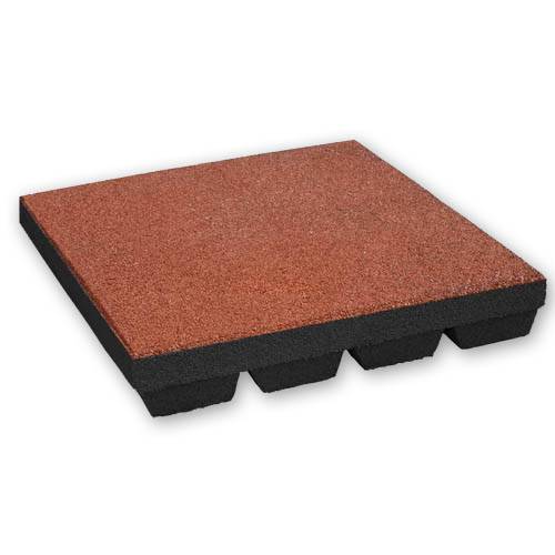 Rubber tegel 55 mm - 50 x 50 cm - Rood - 4 stuks - 1m²-0