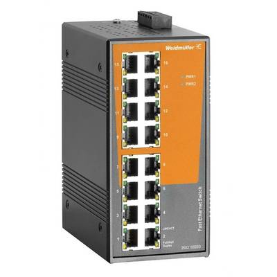 Weidmüller IE-SW-EL16-16TX Industrial Ethernet Switch   10 / 100 MBit/s  