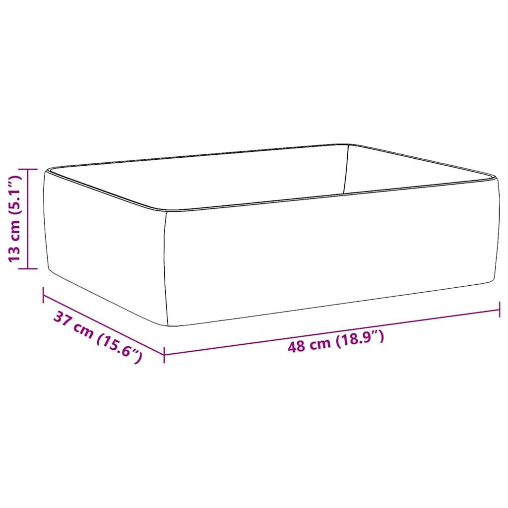vidaXL - Wasbak - 48x37x13 - rechthoekig - keramiek - wit-4