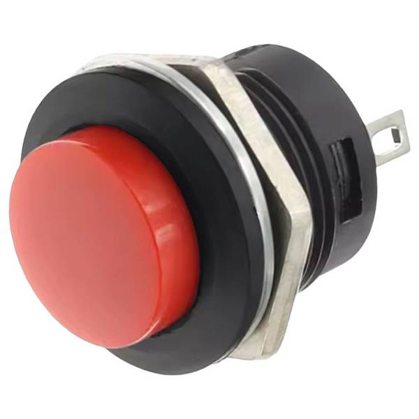 ProRide Drukknop Pulsschakelaar R13-507 - 16mm Inbouw - 250V/3A - Normally Open - Rood
