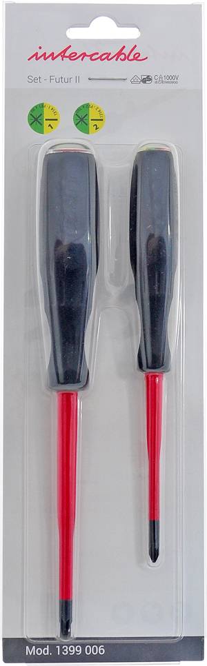 Intercable Schroevendraaierset combi Pozidriv/Sleuf SLIM VDE 1000V