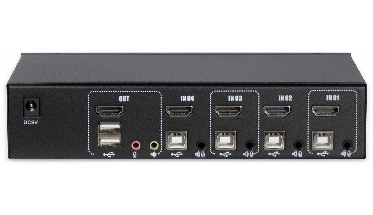 Symboolafbeelding voor Inter-Tech KVM-switch AS-41HA HDMI, 4 poort, metaal