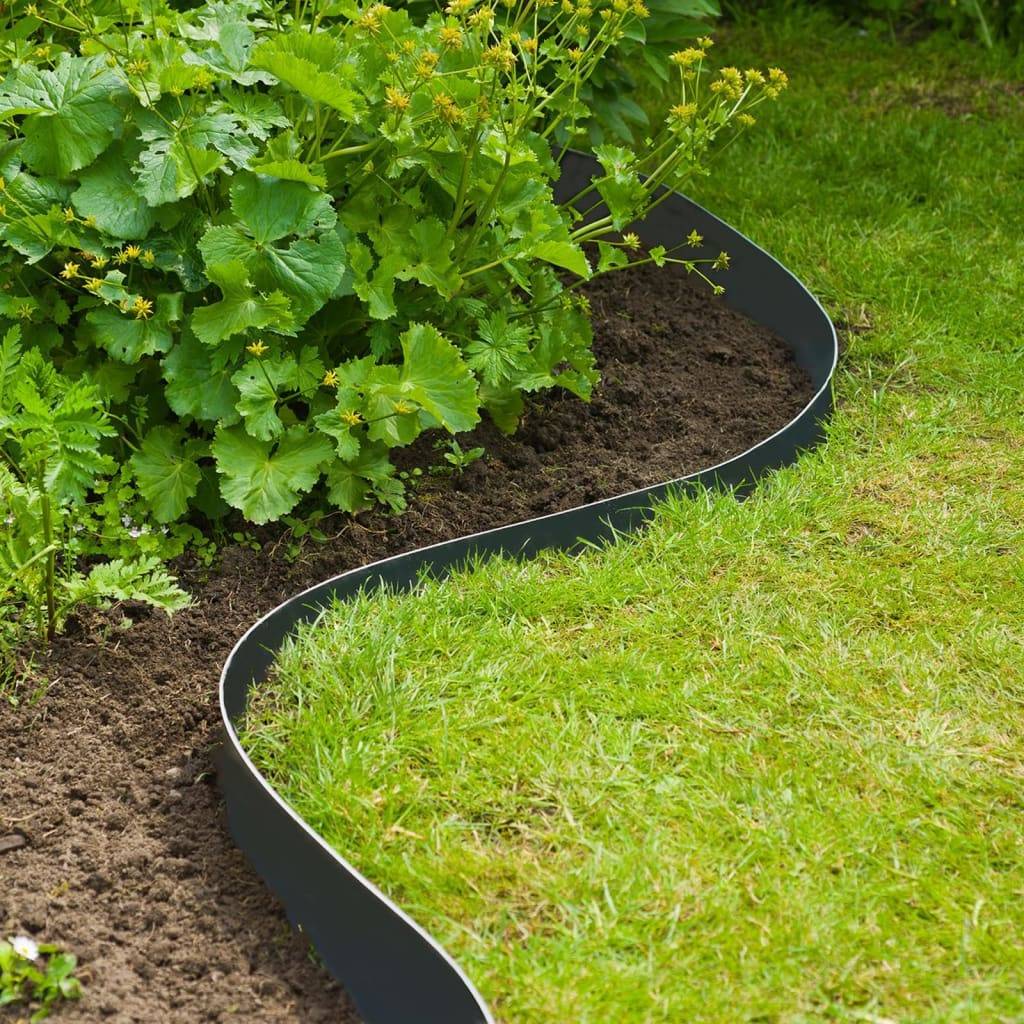 NATURE Zwarte PE Tuinrand - 7,5 cm x 10 m - 3 mm Dikte-1