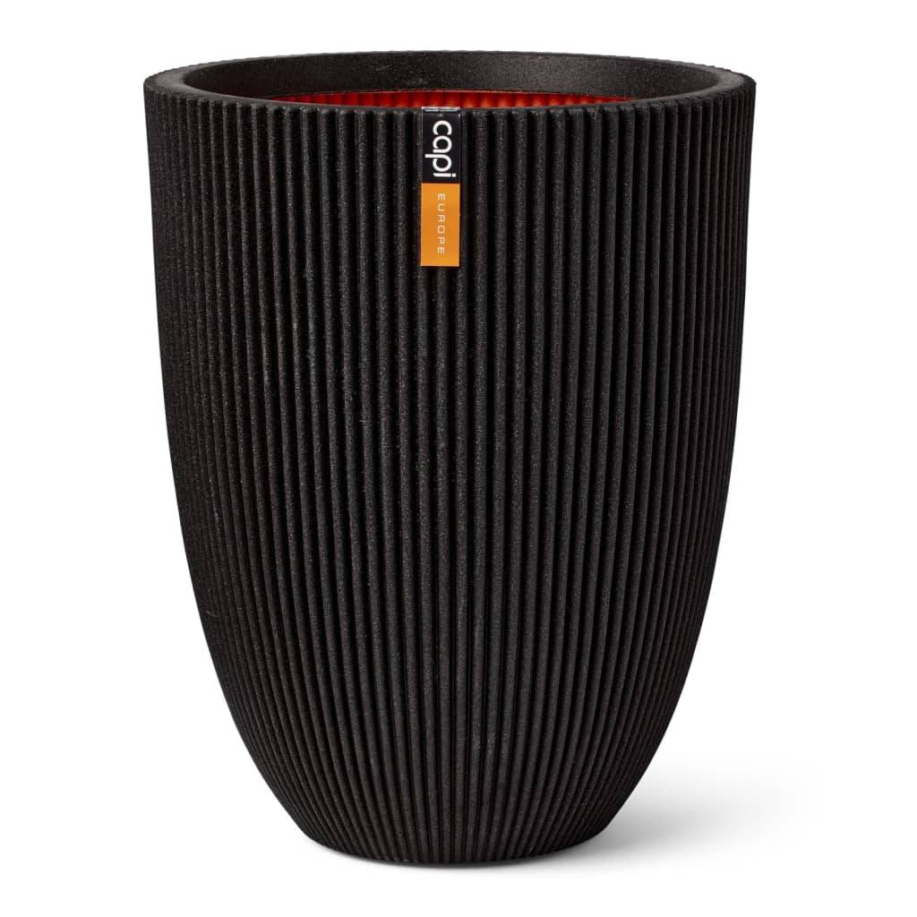 CAPI EUROPE Elegante Lage Vaas GROOVE NL - 34 x 46 cm - Zwart-0