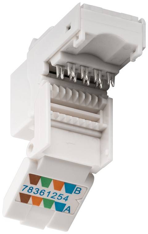 Goobay Keystone Module RJ45 CAT 6, UTP - 16,2 mm breed, klemmenstrook voor LSA-montage (zonder gereedschap), SNAP-IN-2