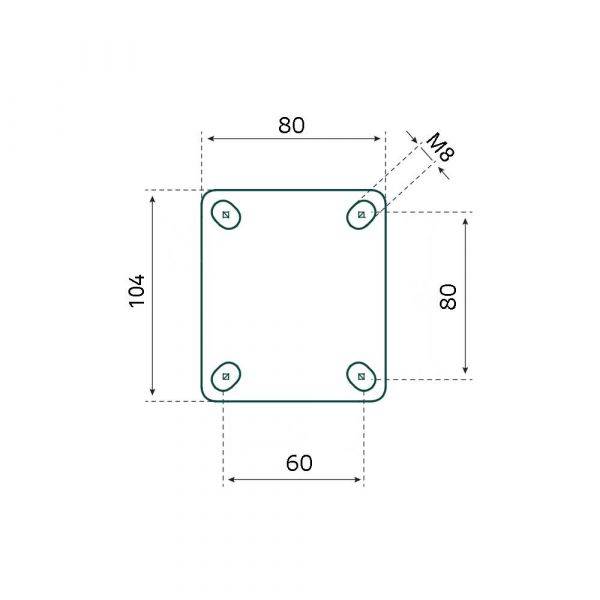 Tarsus bokwiel 125 mm. wit 87202119756608720211975660-1
