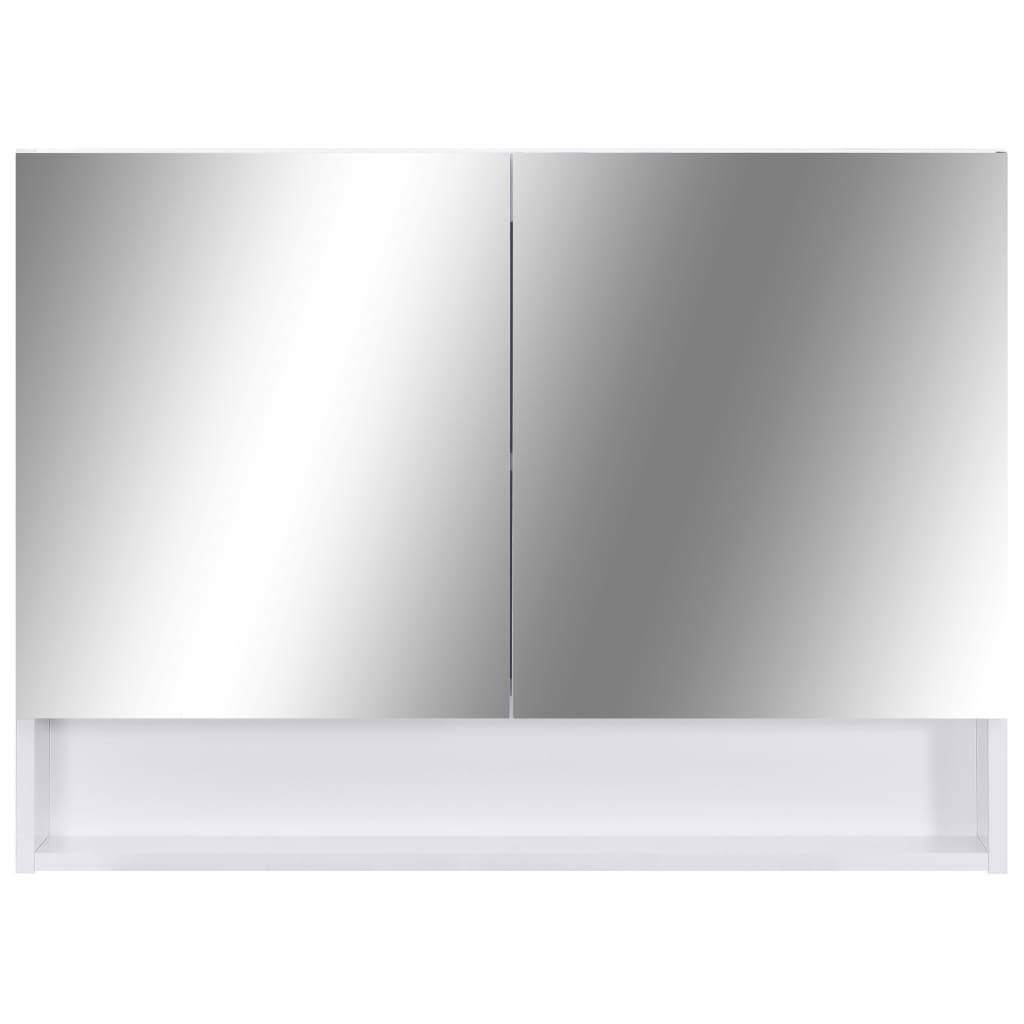 vidaXL - Badkamerspiegelkast - LED - 80x15x60 - cm - MDF - wit-1