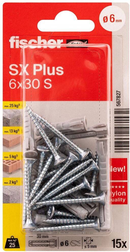 Fischer Deutschl. Dübel SX Plus SXPlus6x30SK(VE1-4