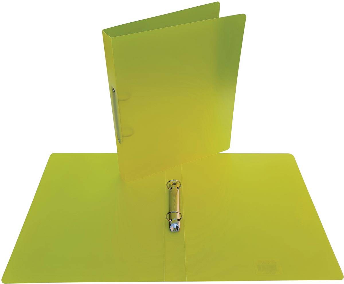 Alpha 5414202701699 Alpha - ringmap, voor ft A4, uit PP, 2 ringen van 25 mm, transparant geel-2