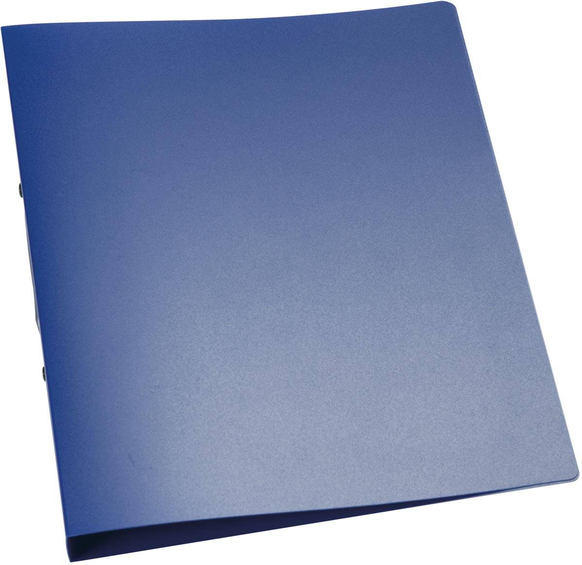 Q-CONNECT ringmap, PP, 2 ringen, 25 mm, transparant blauw-0