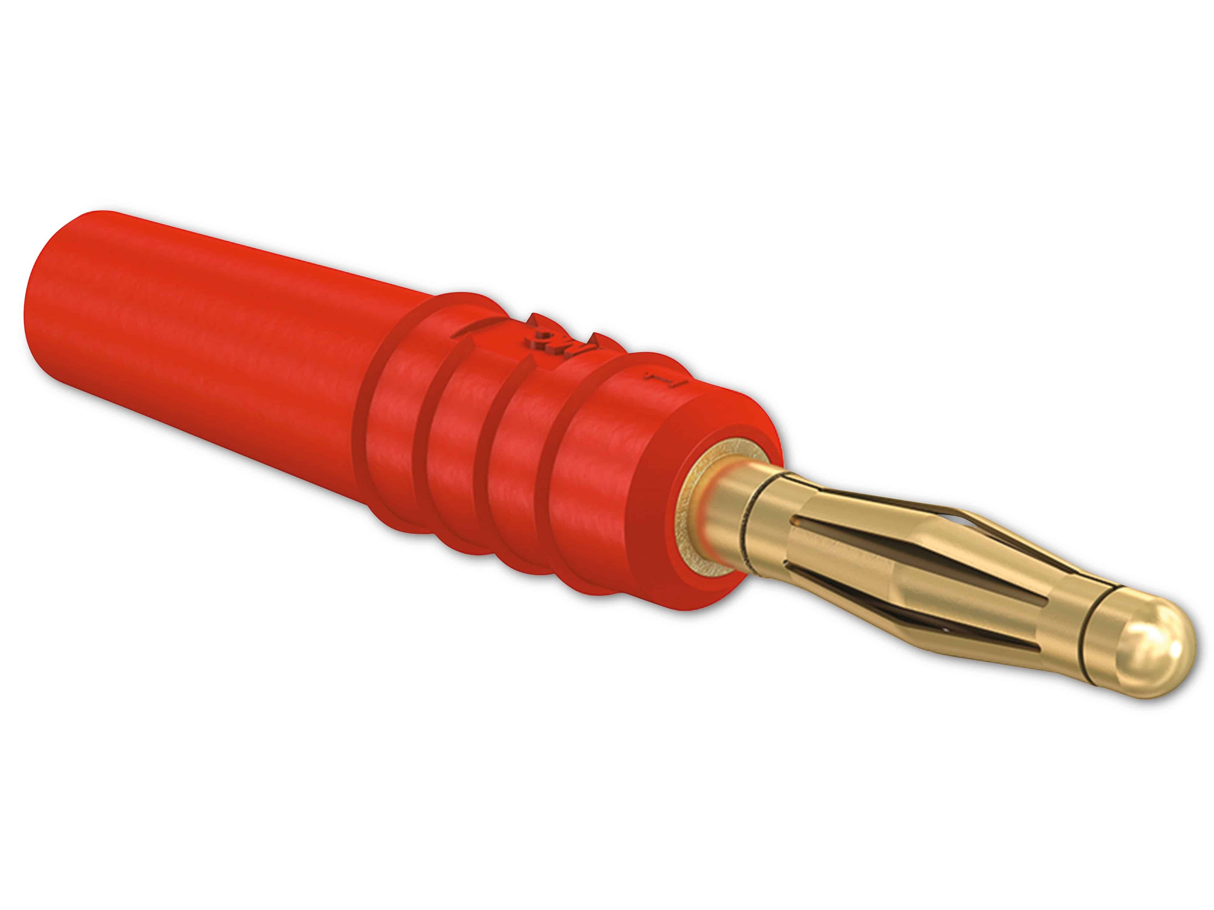 Symboolafbeelding voor Stäubli SLS205-L Lamellenstekker Stekker, recht Stift-Ø: 2 mm Rood 1 stuk(s) Piece