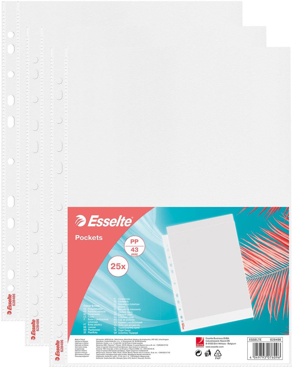 Esselte 4049793076096 Esselte - 628486 sheet protector 210 x 297 mm (A4) Polypropyleen (PP) 25 stuk(s)-1