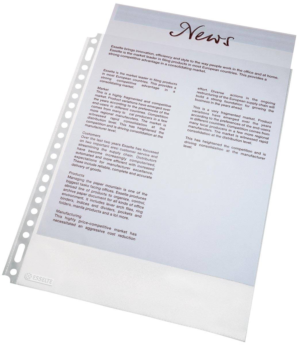 Esselte 4001536564154 Esselte - 56415 sheet protector 210 x 297 mm (A4) Polypropyleen (PP), Gerecycleerd plastic 100-0