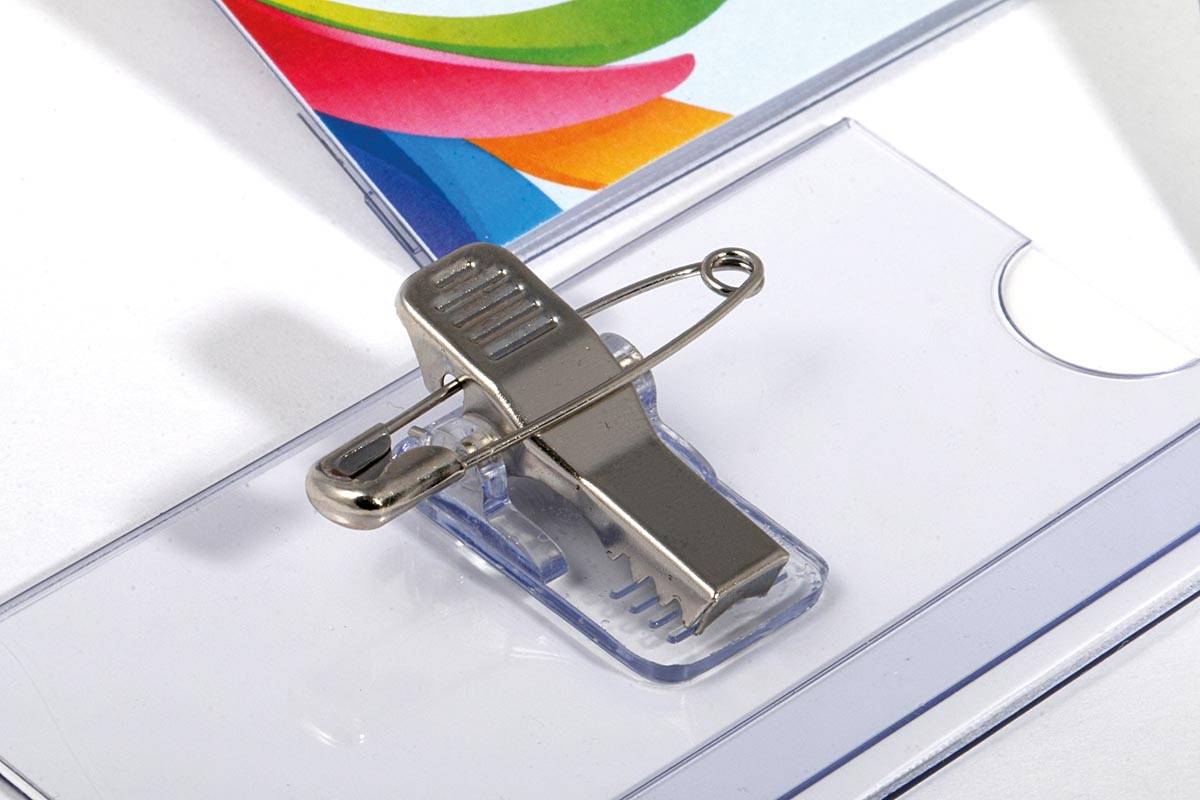 Badge Europel met clip en speld 75x40mm 24st-3