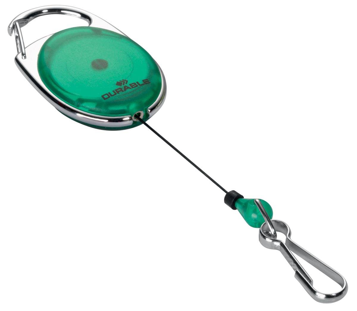 Durable 4005546806556 Durable - afrolmechanisme met karabijnhaak groen, op blister-0