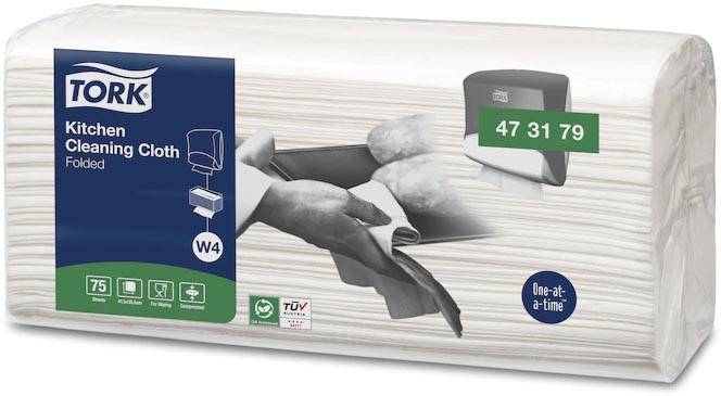 Tork 7322541182490 Tork - Kitchen Cleaning reinigingsdoek, W4, 75 vellen, pak van 4 stuks-1