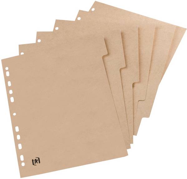 Oxford 3045050160974  Oxford -   tabbladen, uit karton, ft A4, onbedrukt, 11-gaatsperforatie, 5 tabs
