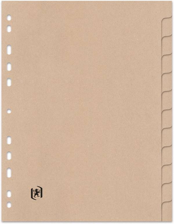 Oxford 3045050209482  Oxford -   tabbladen, uit karton, ft A4, onbedrukt, 11-gaatsperforatie, 12 tabs