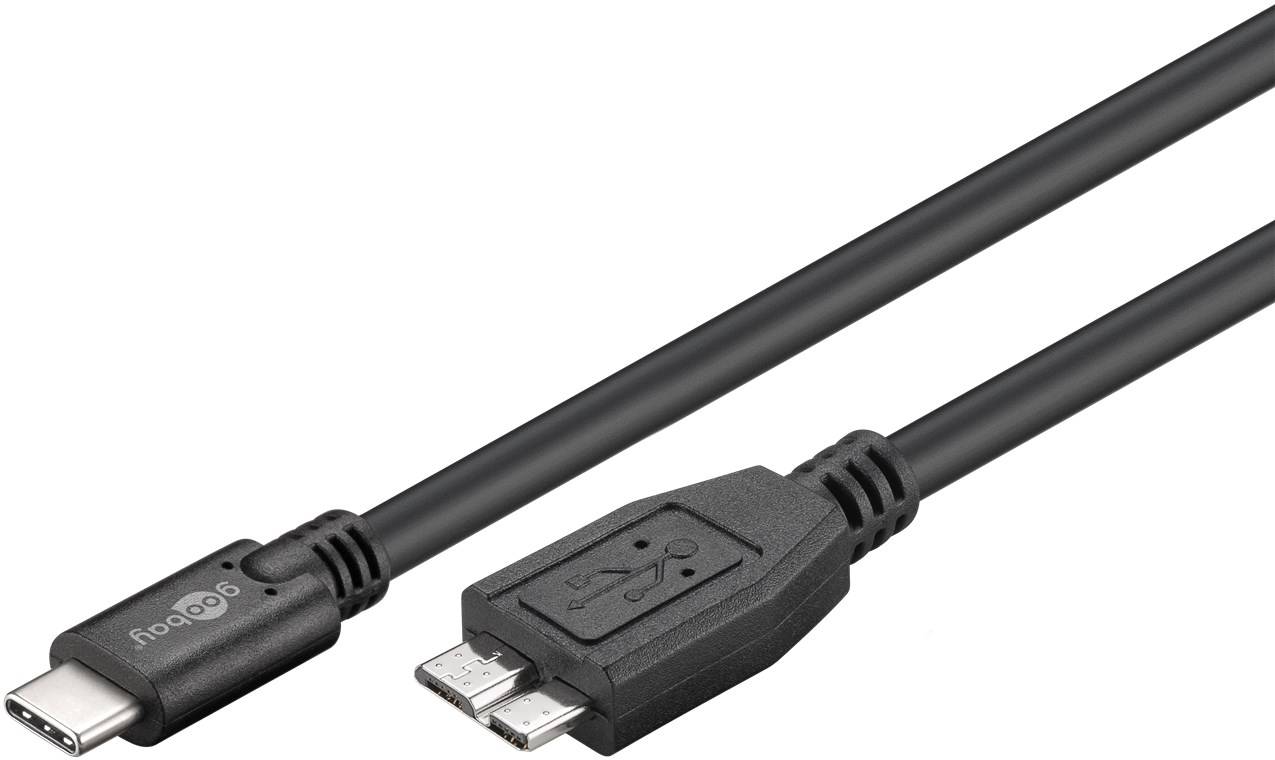 Wentronic 67996 - 1 m - Micro-USB B - USB C - USB 3.2 Gen 1 (3.1 Gen 1) - 5000 Mbit/s - Zwart