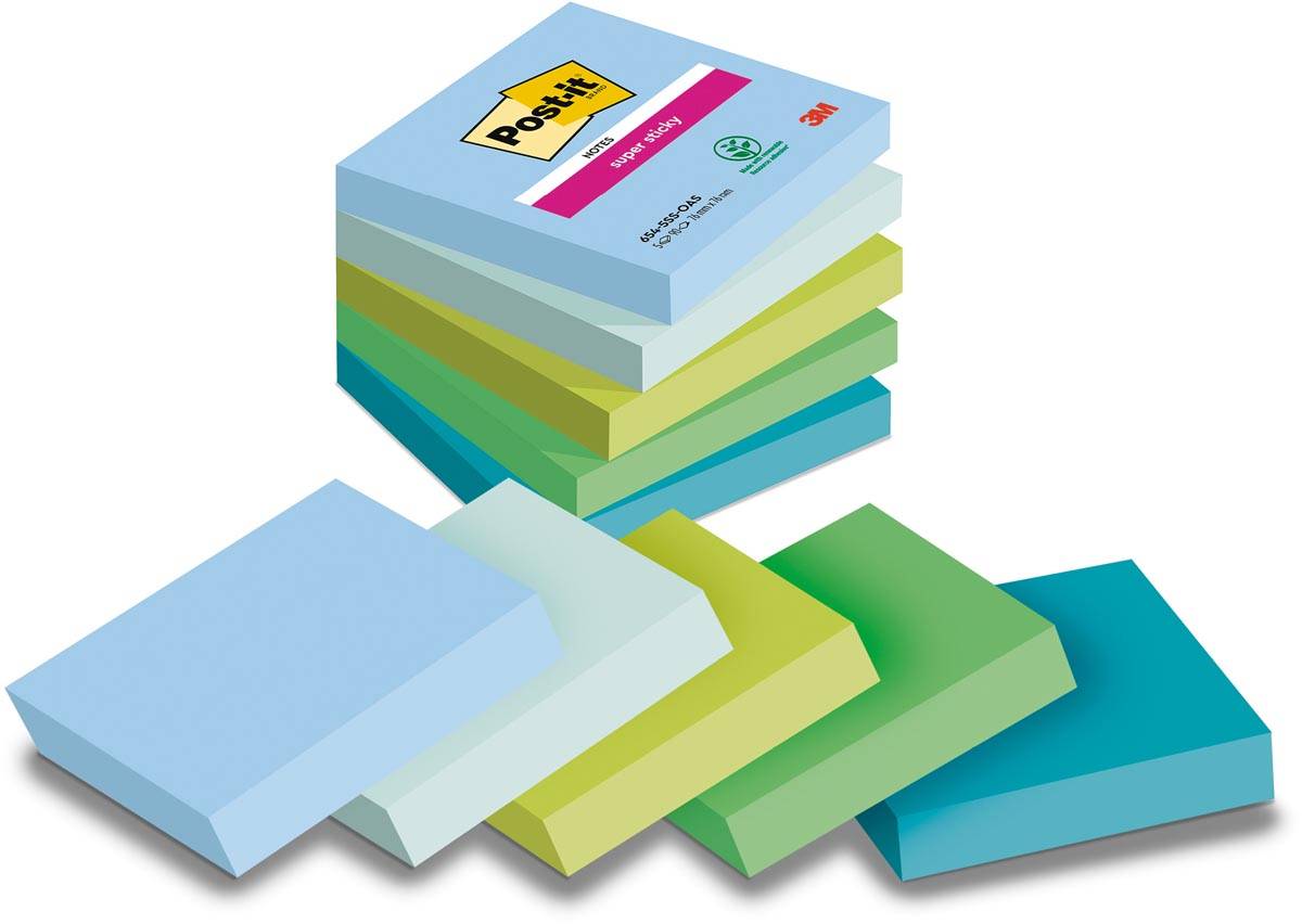 Memoblok 3M Post-it 654 Super Sticky 76X76mm OAS-1