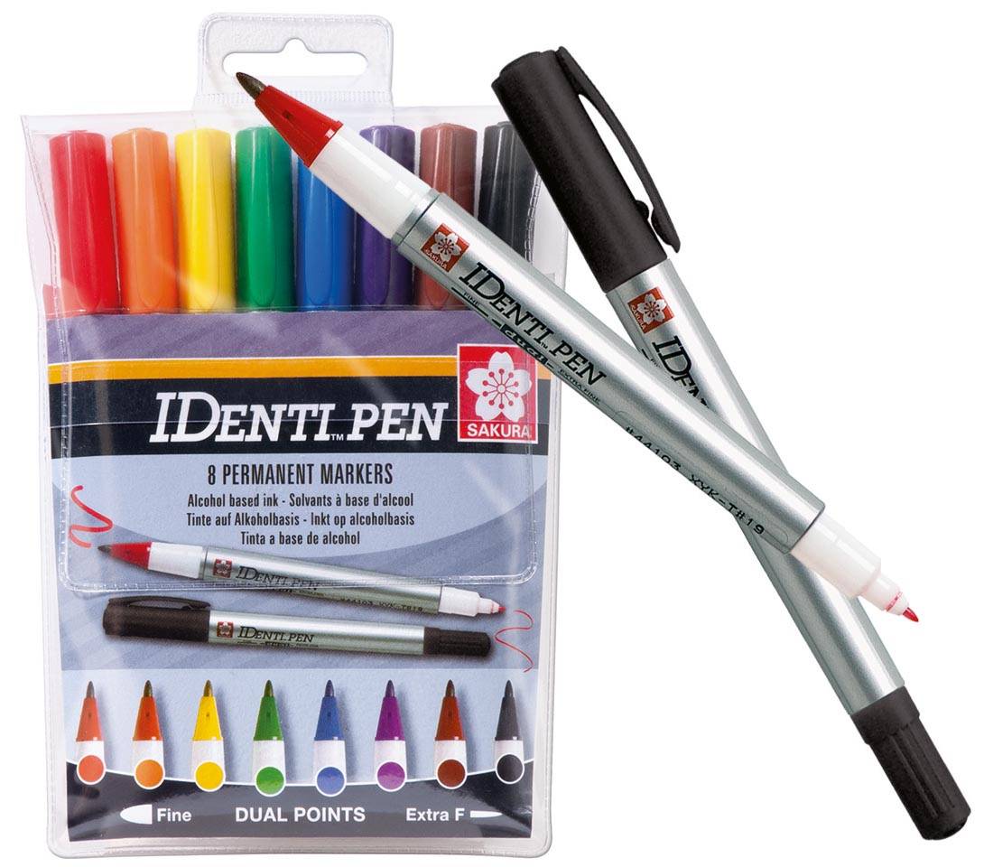 Sakura 8710141129769 Sakura - merkstift IDenti-Pen, etui van 8 stuks in geassorteerde kleuren-1